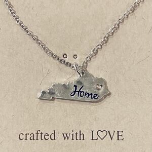 Kentucky Home Silver Heart Necklace